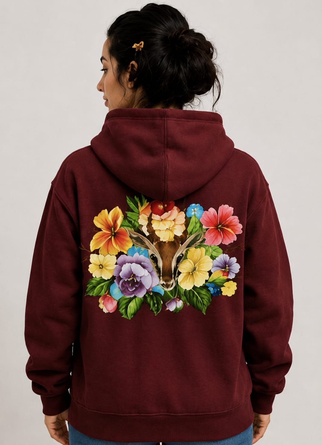 Prosperity~ Fashionable Stylish Hoodie (Maroon) - Image 3