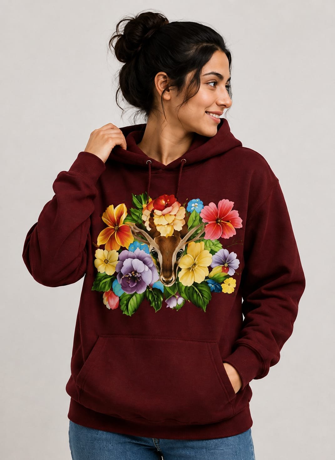 Prosperity~ Fashionable Stylish Hoodie (Maroon) - Image 4