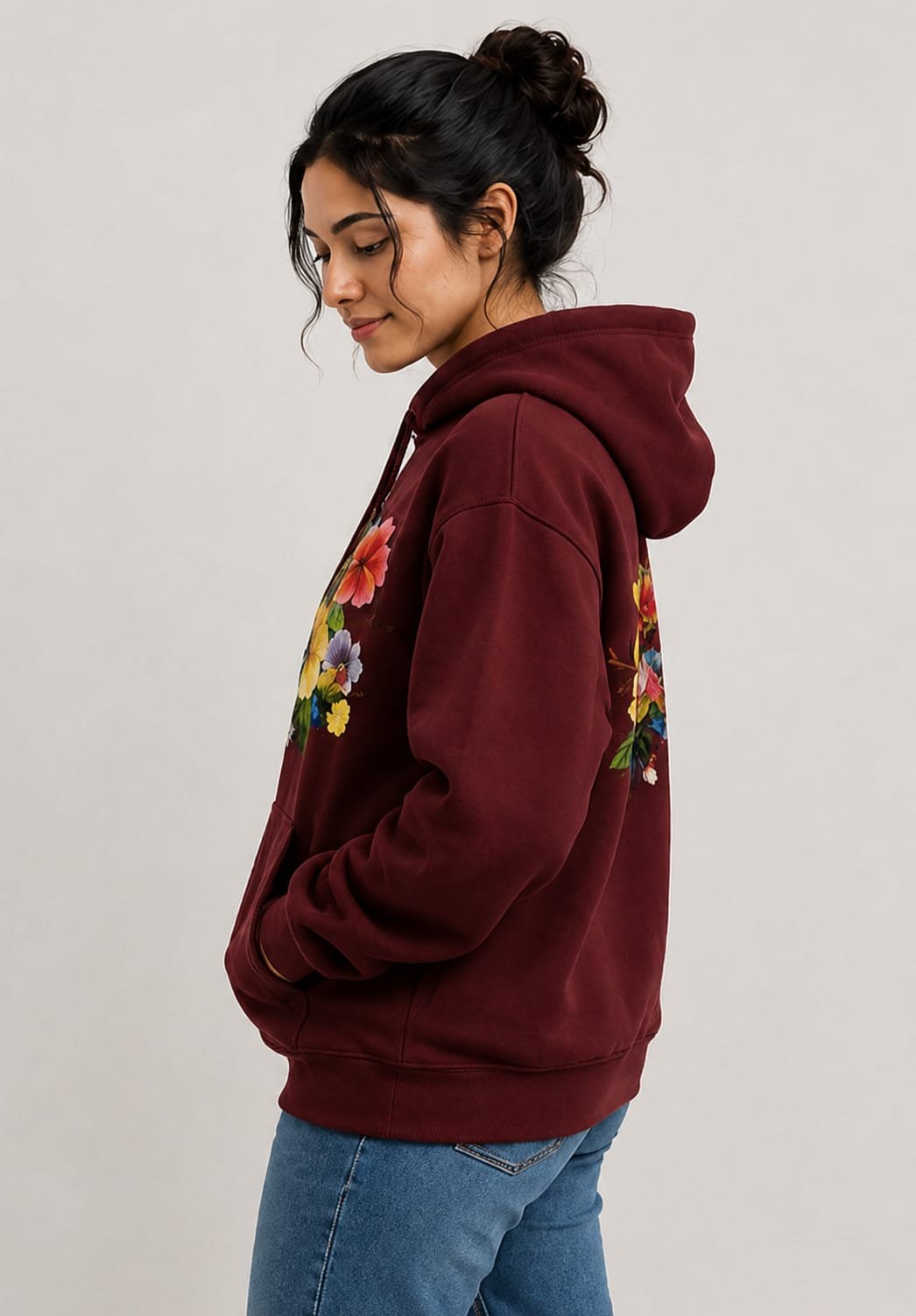 Prosperity~ Fashionable Stylish Hoodie (Maroon) - Image 2